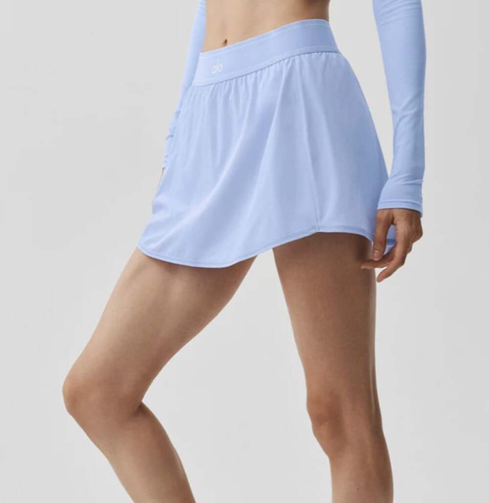 Alo Yoga Match Point Tennis Skirt in Light Provence Blue Size Small